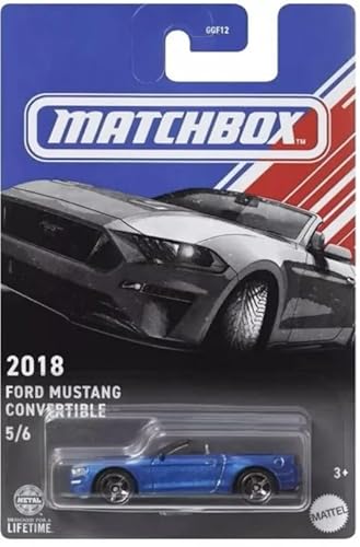 Matchbox Ford Mustang Cabrio Druckguss Auto 2018 blau Maßstab 1:64 von Mattel