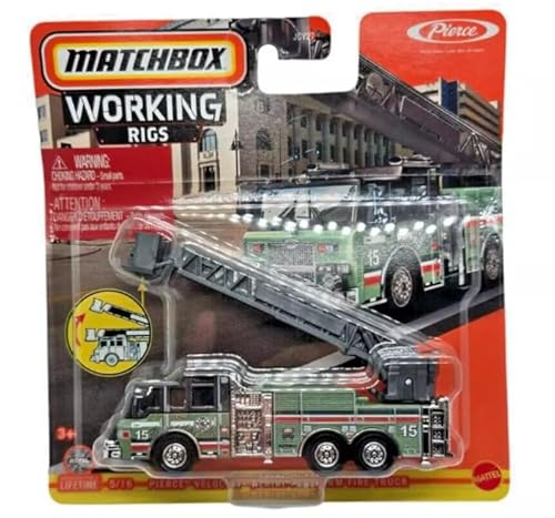 Matchbox Working Rigs Pierce Velocity Fire Truck, Aerial Platform, Diecast von Mattel