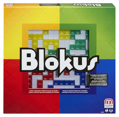 Mattel Games Blokus Spiel, Brettspiel für die Familie, Strategiespiel, für 2-4 Spieler, Gesellschaftsspiel, ab 7 Jahren, BJV44 von Mattel Games