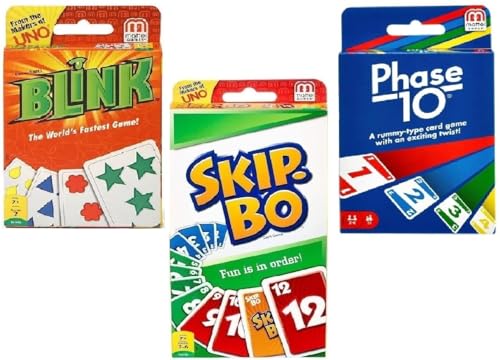 Mattel Blink, Phase 10 und Skip-Bo Kartenspiel, Combo 3er Pack von Mattel