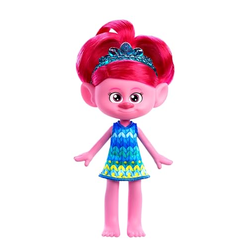 Mattel DREAMWORKS TROLLS Gemeinsam Stark – Haarige Überraschungen Königin Poppy mit glänzendem Haar, kreative Geschichten und Modespaß, für Kinder ab 3 Jahren, HNF13 von Mattel