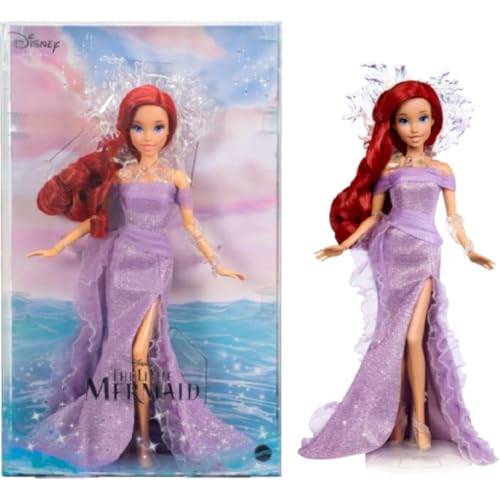 Mattel Disney Collector Arielle Die kleine Meerjungfrau Puppe mit Ausstellungsständer, inspiriert vom Film Disney 35th Anniversary von Mattel