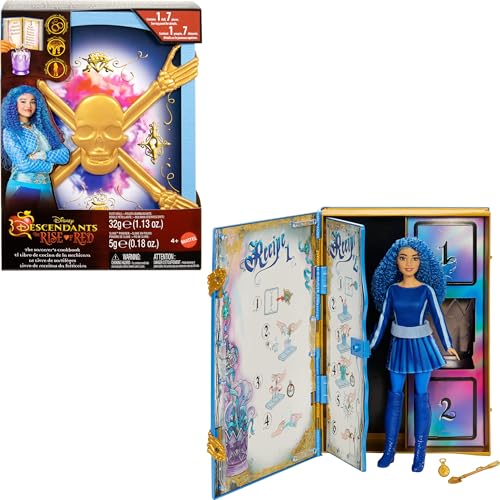 Mattel Disney Descendants 4: Der Aufstieg der roten Prinzessin Chloe Charming, Tochter von Aschenputtel Puppe & Spielset, Das Zauber-Kochbuch, Mix für Überraschung von Mattel