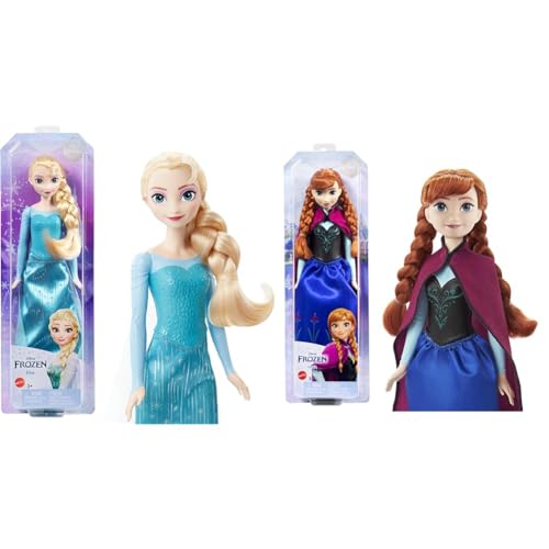 Mattel Disney Die Eiskönigin ELSA Puppe, Die Eiskönigin Puppe & Prinzessin Anna Puppe, Die Eiskönigin Puppe, kämmbare Haare von Mattel