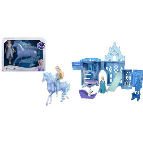 Mattel Disney Die Eiskönigin ELSA und Nokk - Bewegliche ELSA-Puppe & Frozen HPR37 - Disney „Die Eiskönigin“ Spielzeug, Elsas Stapelschloss Puppenhaus-Spielset von Mattel