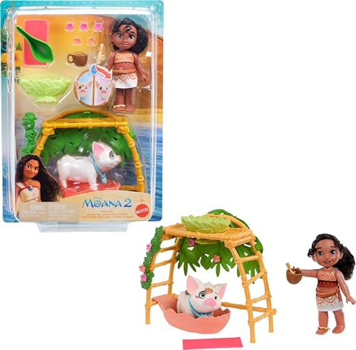 Mattel Disney Moana 2 Simea & Pua Badespaß Spielset mit Modepuppe, Tierfreundin, Wanne & 10+ Zubehör, Spielzeug inspiriert vom Film von Mattel