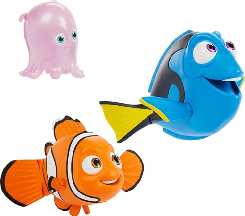 Mattel Disney Pixar Findet Nemo Actionfigur, Geschichtenerzähler, 3 Stück, Nemo Dorie und Perle, bewegliches Filmspielzeug im Maßstab 10,2 cm von Mattel