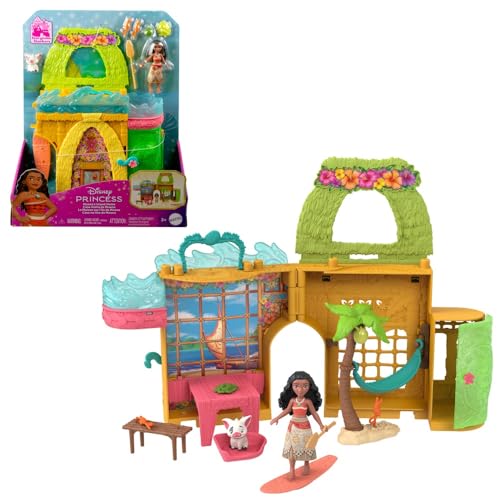 Mattel Disney Princess Spielzeuge Vaiana Storytime Stackers Puppenhaus mit kleiner Vaiana-Puppe,1 Tierfreund und 9 Zubehörteilen, inspiriert vom Disney Film, JDP60, [Mehrfarbig] von Mattel