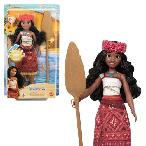 Mattel Disney Vaiana 2 Singende Puppe mit Outfit und Zubehör, singt We're Back in 4 Sprachen, JBT62 von Mattel