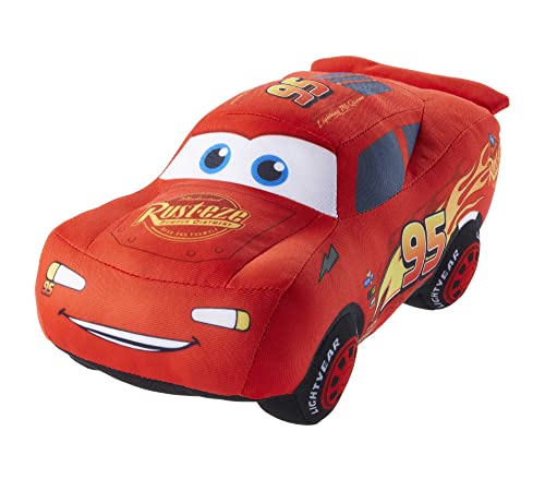 Mattel Disney und Pixar Cars Lightning McQueen sprechendes Plüsch-Spielzeugauto mit 10 Sounds, 25,4 cm von Mattel