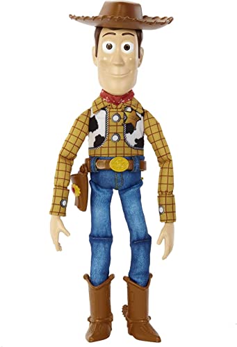 Mattel Disney und Pixar Toy Story Movie Toy, sprechende Woody Figur mit Ragdoll Körper, 20 Phrasen, Pull Tab aktiviert Sounds, Roundup Fun Woody, HFY35 von Mattel