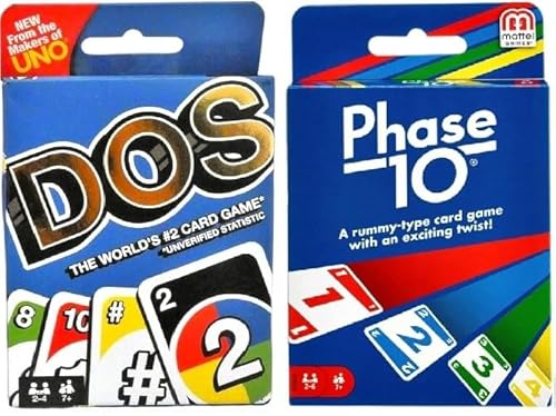 Mattel Dos and Phase 10 Kartenspiel, Combo Pack of 2 von Mattel