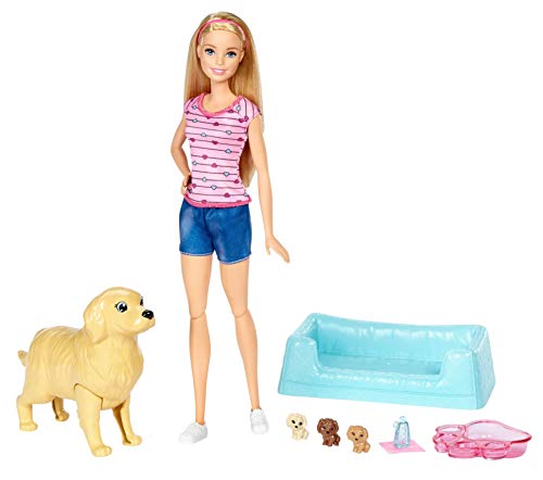 Barbie Mattel FDD43 - Hundemama, Welpen und Puppe von Mattel