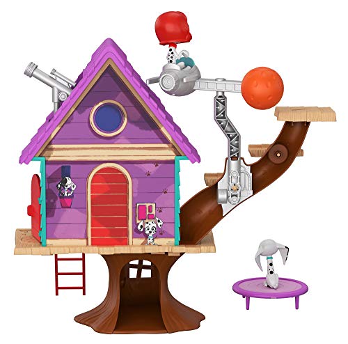 Mattel GDL88 - Disney Das Haus der 101 Dalmatiner Dylans Baumhaus Spielset mit Dylan und Dolly, Spielzeug ab 5 Jahren, Mehrfarbig von Disney