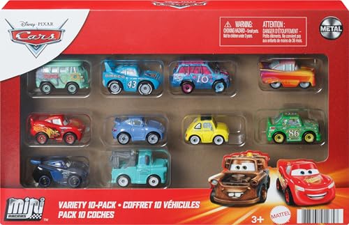 Mattel Disney und Pixar Cars Mini Racers 10er-Pack Sammlerfahrzeuge für Kinder und Sammler ab 3 Jahren, GRW27 von Mattel