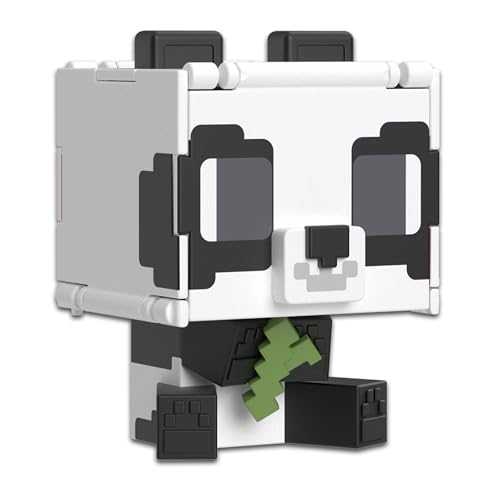 Mattel Minecraft Flippin’ Figs Figurensammlung mit 2-in-1-Spielfigur, maßstabsgetreu, ca. 9 cm, große Köpfe und pixeliges Design (Charaktere können abweichen) HTL48, Panda von Mattel