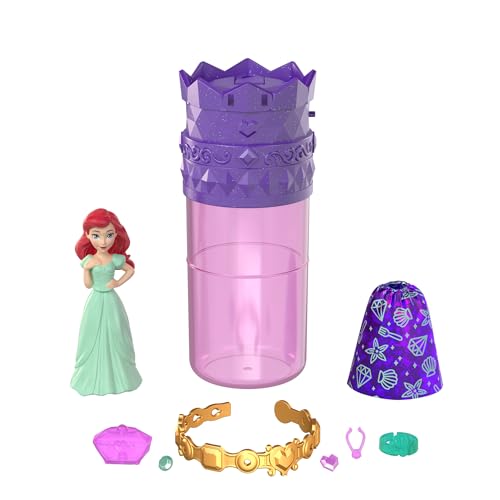 Mattel Disney Prinzessin Royal Color Reveal, kleine Puppe mit 6 Überraschungen, einschließlich duftendem Ring und 4 Zubehörteilen (Puppen können variieren), Gartenparty-Serie, HXH16 von Mattel