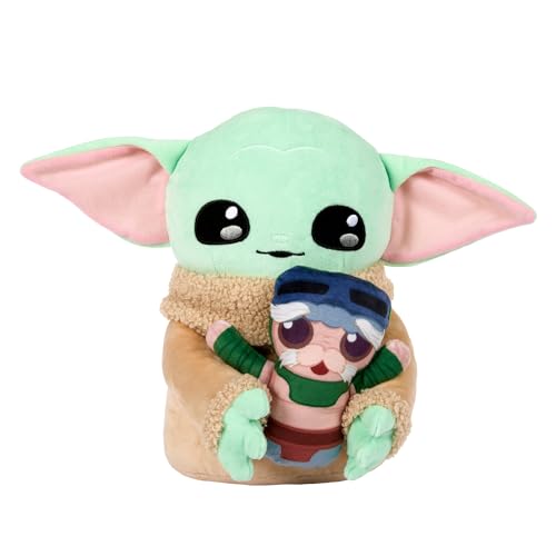 Mattel Star Wars Grogu-Plüschfigur und kleine weiche Anzellaner-Puppe mit Geräuschen, inspiriert von Böses Baby, nicht drücken“ aus Star Wars: The Mandalorian Staffel 3“., HXV50 von Mattel