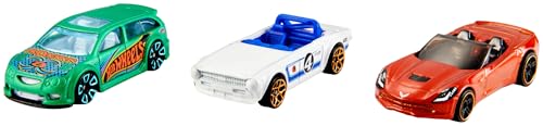 Hot Wheels K5904 - 3er Geschenkset 1:64 Die-Cast Fahrzeuge sortiert, Autobahnen/Zubehör, Spielzeug ab 3 Jahren von Hot Wheels