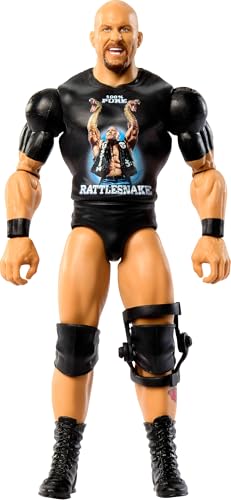 Mattel WWE Stone Cold“ Steve Austin-Actionfigur, Hauptkampf-Serie #152, ca. 15 cm große Sammelfigur mit 10 Bewegungspunkten und lebensechtem Aussehen, JCV32 von Mattel