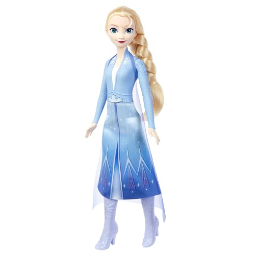 Mattel Spielzeuge aus Disney Die Eiskönigin“, Singende Elsa-Modepuppe in charakteristischem Outfit, Singt Wo noch niemand war“ aus dem Disney-Film Die Eiskönigin II“ in 4 Sprachen, JDL60 von Mattel