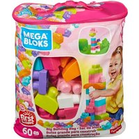 Mega Bloks - Bausteine-Beutel pink (60 Teile), Steck-Bausteine Kinder, Bauklötze