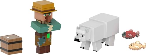 Mattel Minecraft Actionfiguren & Zubehör, 2 Packungen, 8,3 cm Maßstab mit Pixel-Design, Sammler-Spielzeug-Set (Figuren können variieren) von Mattel