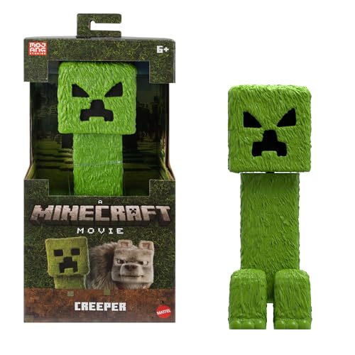 Mattel Minecraft Große Actionfiguren, 30 cm große, bewegliche Creeper-Sammelfigur, inspiriert von Ein Minecraft Film, JFR66, [Mehrfarbig] von Mattel