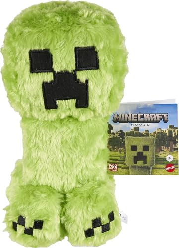 Mattel Minecraft Plüschspielzeug, weiche Creeper-Puppe zum Sammeln, inspiriert von der Figur aus EIN Minecraft Film, ca. 20 cm, JFP58 von Mattel