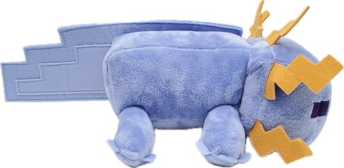 Mattel Minecraft Plüschtier, Sammlerstück, blaue Axolotl-Puppe, inspiriert von Videospiel-Charakter, 20,3 cm von Mattel