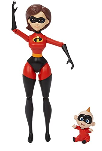 Mattel Pixar "The Incredibles" Elastigirl Actionfigur mit Jack-Jack, Filmfigur, Spielzeug, 16,8 cm und 5,6 cm hoch, sehr beweglich mit authentischen Superanzügen, Geschenk für Kinder ab 3 Jahren von Mattel