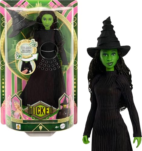 No data available Mattel Singende Wicked Elphaba-Modepuppe und Accessoires, beweglich und mit vom Film inspirierten Look sowie abnehmbarem Outfit, singt Frei und schwerelos“, JLG48 von Mattel