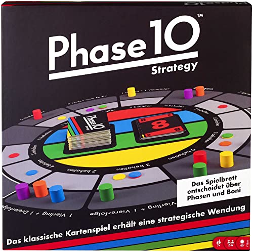 Mattel Games Phase 10 Brettspiel Strategy, interaktives Spiel für die Familie, Perfekt als Kinderspiel oder als Spiel für Erwachsene, Gesellschaftsspiel, für 2-6 Spieler, ab 7 Jahren, FTB29 von Mattel Games