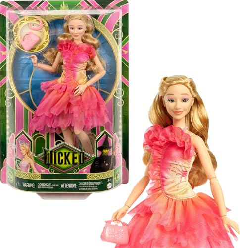 Mattel Universal Wicked Glinda Fashion Doll & Accessories with Blonde Hair, Poseable & Removable Ballroom Look von Mattel