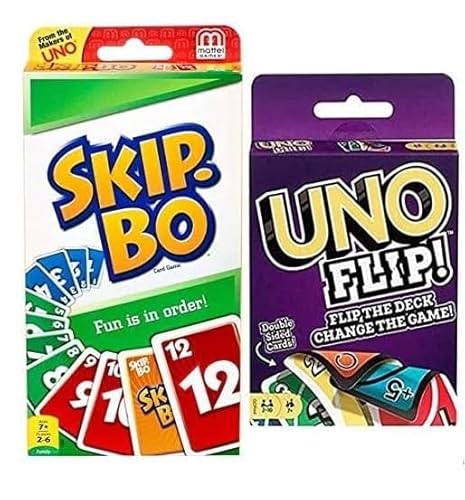 Mattel Uno Flip and Skip Bo 2er-Pack Combo Kartenspiel von Mattel