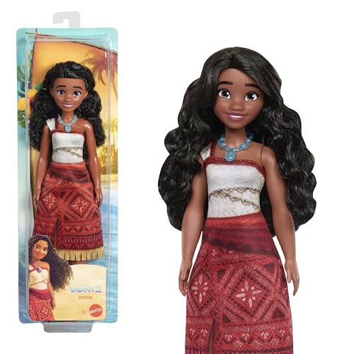 Mattel Vaiana-Modepuppe aus Disney Vaiana 2 mit 2 Zubehörteilen, abnehmbares Outfit mit Halskette und Fußkettchen, vom Film inspiriert, JBT56 von Mattel