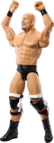 Mattel WWE Actionfigur, 15,2 cm großes Sammlerstück Stone Cold Steve Austin mit 10 Artikulationspunkten & lebensechtem Look von Mattel