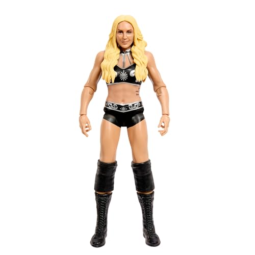 Mattel WWE Actionfigur, ca. 15 cm große Charlotte Flair Sammelfigur mit 10 Bewegungspunkten und lebensechtem Aussehen HTW21 von Mattel