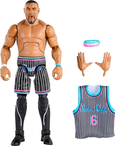 Mattel WWE Elite Collection Actionfigur & Zubehör, Serie #103 Angelo Dawkins 15,2 cm Sammlerstück mit 25 Gelenkpunkten & austauschbaren Händen von Mattel