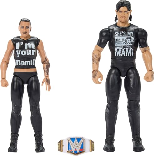 Mattel WWE Main Event Championship Showdown 2-Pack Action Figures & Accessory, Series #20 'Dirty' Dominik Mysterio vs Rhea Ripley Collectible Set von Mattel