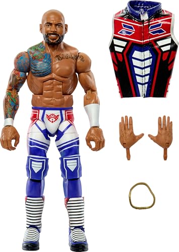 Mattel WWE Elite Actionfigur & Zubehör, 15,2 cm großer Sammel-Ricochet mit 25 Gelenkpunkten, lebensechtem Look & austauschbaren Händen von Mattel