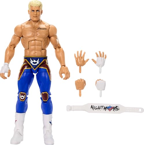 Mattel WWE Top Picks Elite Actionfigur & Zubehör Set, "The American Nightmare" Cody Rhodes 15,2 cm Sammlerstück mit austauschbaren Händen, Ringausrüstung & 25 Gelenkpunkten von Mattel