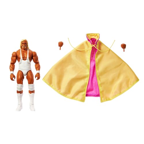 Mattel WWE Figur mit Gelenken, Kollektion Elite, Legende Hulk Hogan, austauschbare Hände und Zubehör, Truefx-Technologie, 25 Gelenke, zum Sammeln, Kinderspielzeug, ab 3 Jahren, HVF55 von Mattel