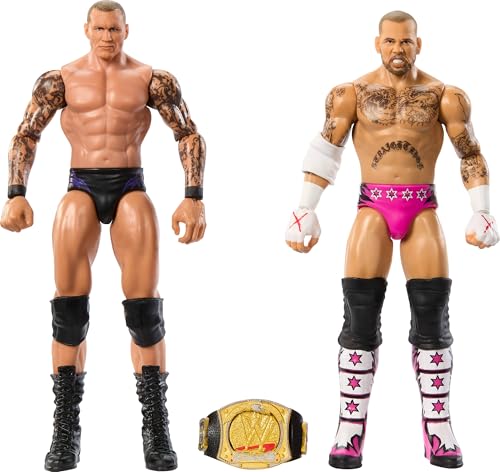 Mattel WWE Hauptkampf Championship Showdown 2er-Pack Actionfiguren und Zubehör, Serie #19, CM Punk gegen Randy Orton Sammelset, JCV71 von Mattel