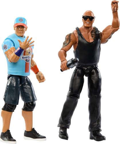 Mattel WWE Main Event Championship Showdown 2-Pack Action Figures & Accessory, Series #19 The Rock vs John Cena Collectible Set von Mattel