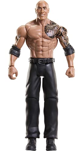 Mattel WWE Top Picks The Rock Actionfigur, Sammlerstück mit 10 Gelenkpunkten & lebensechten Details, 15,2 cm von Mattel