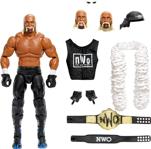 Mattel WWE Ultimate Edition Actionfigur & Zubehör Set, "Hollywood" Hulk Hogan 15,2 cm Sammlerstück mit 30 Gelenkpunkten, austauschbaren Teilen & Einstiegsausrüstung von Mattel