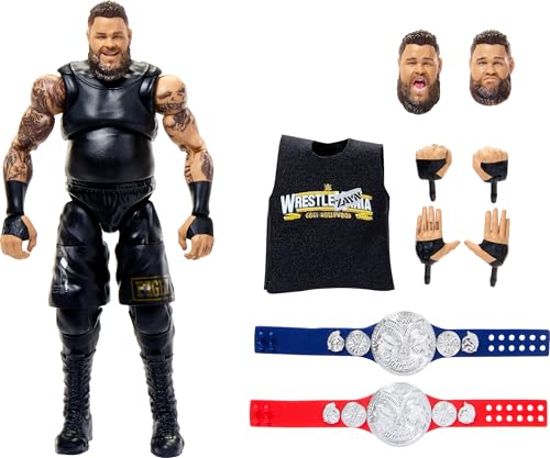 Mattel WWE Ultimate Edition Kevin Owens Sammelfigur mit austauschbarem Zubehör wie zusätzlichen Köpfen und austauschbaren Händen von Mattel