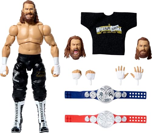 Mattel WWE Ultimate Edition Fan Takeover Actionfigur, Sami Zayn Sammelset mit austauschbarem Zubehör wie extra Köpfen & austauschbaren Händen von Mattel