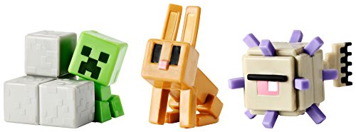 Minecraft Mini Figure 3-Pack, Elder Guardian, Sneaky Creeper & Rabbit von Mattel